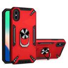 For iPhone X / XS PC + TPU Protective Case with 360 Degrees Rotatable Ring Holder(Red) - 1