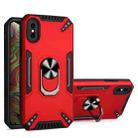 For iPhone XS Max PC + TPU Protective Case with 360 Degrees Rotatable Ring Holder(Red) - 1