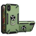 For iPhone XS Max PC + TPU Protective Case with 360 Degrees Rotatable Ring Holder(Dark Green) - 1