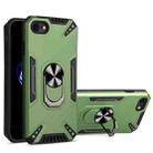 For iPhone SE 2022 / SE 2020 / 8 / 7 PC + TPU Protective Case with 360 Degrees Rotatable Ring Holder(Dark Green) - 1
