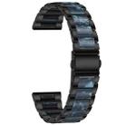 For Garmin Venu/Vivoactive 3 Music 20mm Universal Three-beads Stainless Steel + Resin Watch Band(Black+Ink) - 1