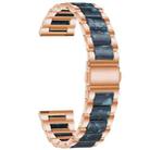 For Garmin Venu/Vivoactive 3 Music 20mm Universal Three-beads Stainless Steel + Resin Watch Band(Rose Gold+Ink) - 1