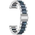 For Garmin Venu/Vivoactive 3 Music 20mm Universal Three-beads Stainless Steel + Resin Watch Band(Silver+Ink) - 1