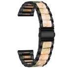 For Huawei Watch 3/3 Pro/Garmin Venu 2 22mm Universal Three-beads Stainless Steel + Resin Watch Band(Black+Pink Green) - 1