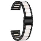 For Huawei Watch 3/3 Pro/Garmin Venu 2 22mm Universal Three-beads Stainless Steel + Resin Watch Band(Black+Pearl White) - 1