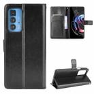 For Motorola Moto Edge 20 Pro / Edge S Pro Crazy Horse Texture Horizontal Flip Leather Case with Holder & Card Slots & Lanyard(Black) - 1