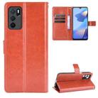 For OPPO A16 Crazy Horse Texture Horizontal Flip Leather Case with Holder & Card Slots & Lanyard(Brown) - 1