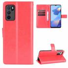 For OPPO A16 Crazy Horse Texture Horizontal Flip Leather Case with Holder & Card Slots & Lanyard(Red) - 1