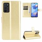 For OPPO A16 Crazy Horse Texture Horizontal Flip Leather Case with Holder & Card Slots & Lanyard(Gold) - 1