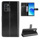 For OPPO Reno6 Z Crazy Horse Texture Horizontal Flip Leather Case with Holder & Card Slots & Lanyard(Black) - 1