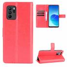 For OPPO Reno6 Z Crazy Horse Texture Horizontal Flip Leather Case with Holder & Card Slots & Lanyard(Red) - 1