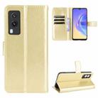 For vivo V21E 5G Crazy Horse Texture Horizontal Flip Leather Case with Holder & Card Slots & Lanyard(Gold) - 1