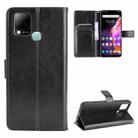 For Infinix Hot 10s X689 Crazy Horse Texture Horizontal Flip Leather Case with Holder & Card Slots & Lanyard(Black) - 1