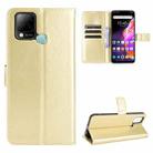 For Infinix Hot 10s X689 Crazy Horse Texture Horizontal Flip Leather Case with Holder & Card Slots & Lanyard(Gold) - 1