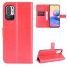 For Xiaomi Redmi Note 10 JP Version Crazy Horse Texture Horizontal Flip Leather Case with Holder & Card Slots & Lanyard(Red) - 1