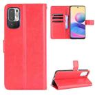 For Xiaomi Redmi Note 10T 5G Crazy Horse Texture Horizontal Flip Leather Case with Holder & Card Slots & Lanyard(Red) - 1