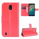 For Nokia C01 Plus Crazy Horse Texture Horizontal Flip Leather Case with Holder & Card Slots & Lanyard(Red) - 1