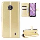 For Nokia C10 / C20 Crazy Horse Texture Horizontal Flip Leather Case with Holder & Card Slots & Lanyard(Gold) - 1