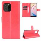 For Oukitel C21 Pro Crazy Horse Texture Horizontal Flip Leather Case with Holder & Card Slots & Lanyard(Red) - 1