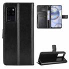 For Oukitel C21 Crazy Horse Texture Horizontal Flip Leather Case with Holder & Card Slots & Lanyard(Black) - 1