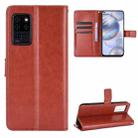 For Oukitel C21 Crazy Horse Texture Horizontal Flip Leather Case with Holder & Card Slots & Lanyard(Brown) - 1