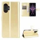 For Xiaomi Poco F3 GT Crazy Horse Texture Horizontal Flip Leather Case with Holder & Card Slots & Lanyard(Gold) - 1
