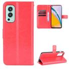 For OnePlus Nord 2 5G Crazy Horse Texture Horizontal Flip Leather Case with Holder & Card Slots & Lanyard(Red) - 1