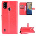 For ZTE Blade A51 Crazy Horse Texture Horizontal Flip Leather Case with Holder & Card Slots & Lanyard(Red) - 1