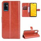 For ZTE Blade A71 Crazy Horse Texture Horizontal Flip Leather Case with Holder & Card Slots & Lanyard(Brown) - 1