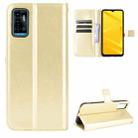 For ZTE Blade A71 Crazy Horse Texture Horizontal Flip Leather Case with Holder & Card Slots & Lanyard(Gold) - 1