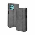 For Motorola Edge 20 Lite Magnetic Buckle Retro Crazy Horse Texture Horizontal Flip Leather Case with Holder & Card Slots & Photo Frame(Black) - 1