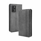 For OPPO Reno6 Z Magnetic Buckle Retro Crazy Horse Texture Horizontal Flip Leather Case with Holder & Card Slots & Photo Frame(Black) - 1