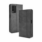 For T-Mobile REVVL V+ 5G Magnetic Buckle Retro Crazy Horse Texture Horizontal Flip Leather Case with Holder & Card Slots & Photo Frame(Black) - 1