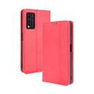 For T-Mobile REVVL V+ 5G Magnetic Buckle Retro Crazy Horse Texture Horizontal Flip Leather Case with Holder & Card Slots & Photo Frame(Red) - 1