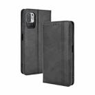 For Xiaomi Redmi Note 10 5G Magnetic Buckle Retro Crazy Horse Texture Horizontal Flip Leather Case with Holder & Card Slots & Photo Frame(Black) - 1