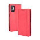 For Xiaomi Redmi Note 10 5G Magnetic Buckle Retro Crazy Horse Texture Horizontal Flip Leather Case with Holder & Card Slots & Photo Frame(Red) - 1