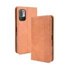 For Xiaomi Redmi Note 10 Magnetic Buckle Retro Crazy Horse Texture Horizontal Flip Leather Case with Holder & Card Slots & Photo Frame(Brown) - 1