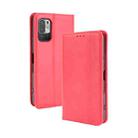 For Xiaomi Redmi Note 10 Magnetic Buckle Retro Crazy Horse Texture Horizontal Flip Leather Case with Holder & Card Slots & Photo Frame(Red) - 1