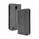 For Nokia C01 Plus Magnetic Buckle Retro Crazy Horse Texture Horizontal Flip Leather Case with Holder & Card Slots & Photo Frame(Black) - 1