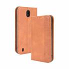 For Nokia C01 Plus Magnetic Buckle Retro Crazy Horse Texture Horizontal Flip Leather Case with Holder & Card Slots & Photo Frame(Brown) - 1