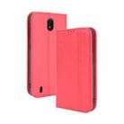 For Nokia C01 Plus Magnetic Buckle Retro Crazy Horse Texture Horizontal Flip Leather Case with Holder & Card Slots & Photo Frame(Red) - 1