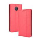 For Nokia C10 / C20 Magnetic Buckle Retro Crazy Horse Texture Horizontal Flip Leather Case with Holder & Card Slots & Photo Frame(Red) - 1