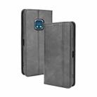 For Nokia XR20 Magnetic Buckle Retro Crazy Horse Texture Horizontal Flip Leather Case with Holder & Card Slots & Photo Frame(Black) - 1
