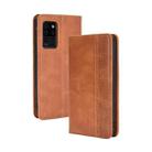 For Oukitel C21 Magnetic Buckle Retro Crazy Horse Texture Horizontal Flip Leather Case with Holder & Card Slots & Photo Frame(Brown) - 1