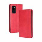 For Oukitel C21 Magnetic Buckle Retro Crazy Horse Texture Horizontal Flip Leather Case with Holder & Card Slots & Photo Frame(Red) - 1