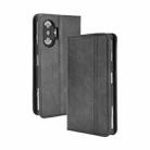 For Xiaomi Poco F3 GT / Redmi K40 Gaming Magnetic Buckle Retro Crazy Horse Texture Horizontal Flip Leather Case with Holder & Card Slots & Photo Frame(Black) - 1