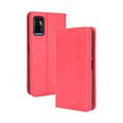 For ZTE Blade A71 Magnetic Buckle Retro Crazy Horse Texture Horizontal Flip Leather Case with Holder & Card Slots & Photo Frame(Red) - 1