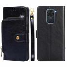 Zipper Bag PU + TPU Horizontal Flip Leather Case with Holder & Card Slot & Wallet & Lanyard For Xiaomi Redmi Note 9(Black) - 1