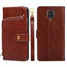 Zipper Bag PU + TPU Horizontal Flip Leather Case with Holder & Card Slot & Wallet & Lanyard For Xiaomi Redmi Note 9S(Brown) - 1
