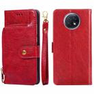 Zipper Bag PU + TPU Horizontal Flip Leather Case with Holder & Card Slot & Wallet & Lanyard For Xiaomi Redmi Note 9 5G CN Version / Note 9T 5G(Red) - 1